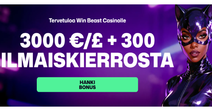 WinBeast Casino Tervetuliaisbonusbanneri Suomelle